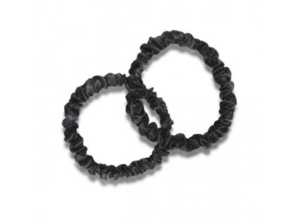 Pilō | hodvábne gumičky do vlasov - čierne, tenké