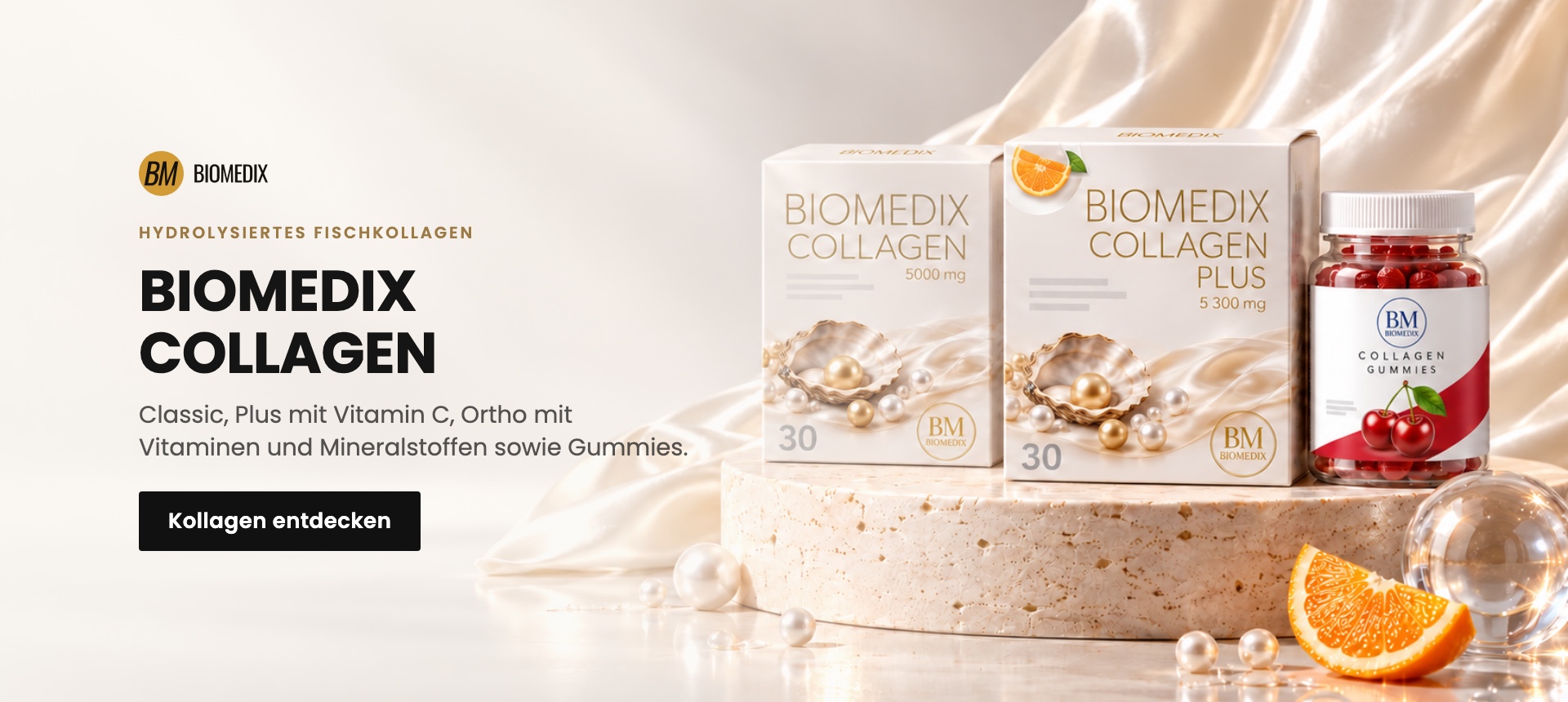 Biomedix Collagen – hydrolysiertes Fischkollagen, Nahrungsergänzungsmittel