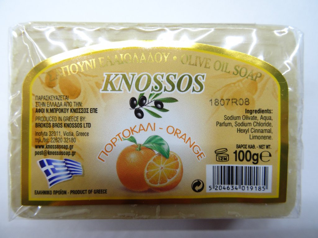 Knossos mýdlo tuhé olivové s vůní pomeranče 100 G