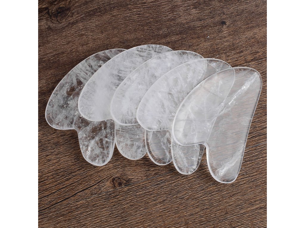 gua sha bílý křišťál