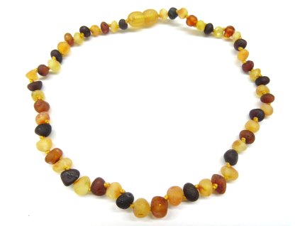 Jantarové korálky pro děti - kulaté, matné, multicolor