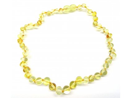 Jantarové korálky pro děti - kulaté, leštěné, citronové