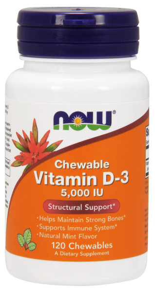 Now Vitamin D3 5000 IU x 120 softgel kapslí