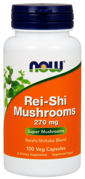 NOW Rei-Shi houby (směs ReishiShiitake), 270 mg x 100 rostlinných kapslí