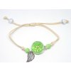 Náramek se zalisovanou květinou - zelený