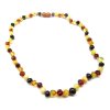 Jantarový náhrdelník 45 cm- kulaté, leštěné kamínky, multicolor