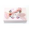 Masážní sada face roller a kámen gua sha růženín