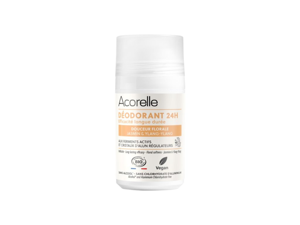 Acorelle deodorant roll on 24h douceur florale bio s kvetinovou vuni