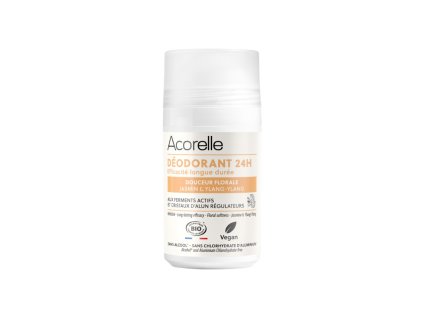 Acorelle deodorant roll on 24h douceur florale bio s kvetinovou vuni