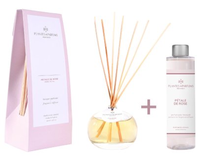 Plantes et Parfums difuzer Listky ruze 100ml Nahradni napln 200ml SADA