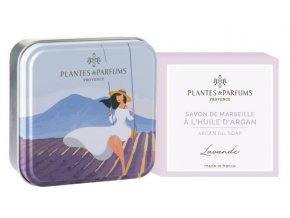 Plantes et Parfums tuhe mydlo Levandule argan 100g kovova krabicka SADA