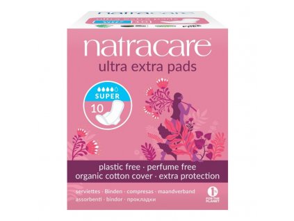 natracare menstruacni vlozky ultra extra super s kridelky 10ks