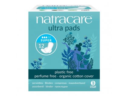 natracare menstruacni vlozky ultra super s kridelky 12ks