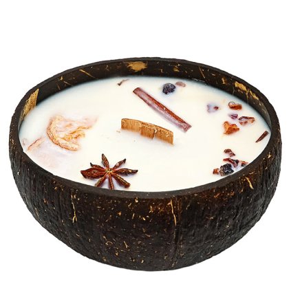 tropikalia vanocni svicka v kokosu v darkovem baleni christmas spice