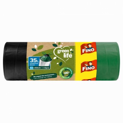 fino pytle na odpadky zatahovaci green life 35l 15 ks