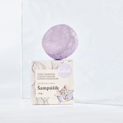 kvitok detsky tuhy sampon s kondicionerem samponek 25 g
