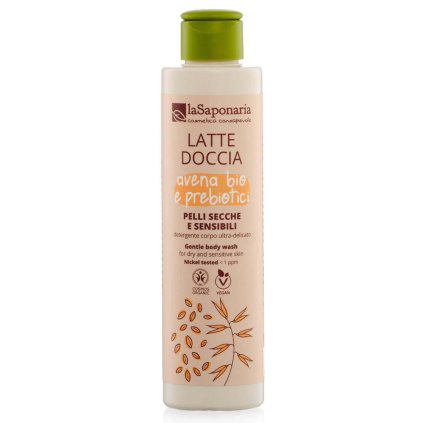 lasaponaria sprchove mleko s bio ovsem a prebiotiky pro citlivou plet 200 ml