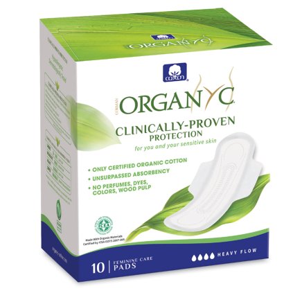 organyc denni vlozky s kridelky prodlouzene heavy 10 ks