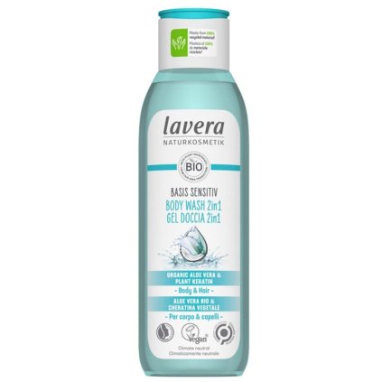 lavera basis sensitive sprchovy gel na telo a vlasy 2v1 250 ml