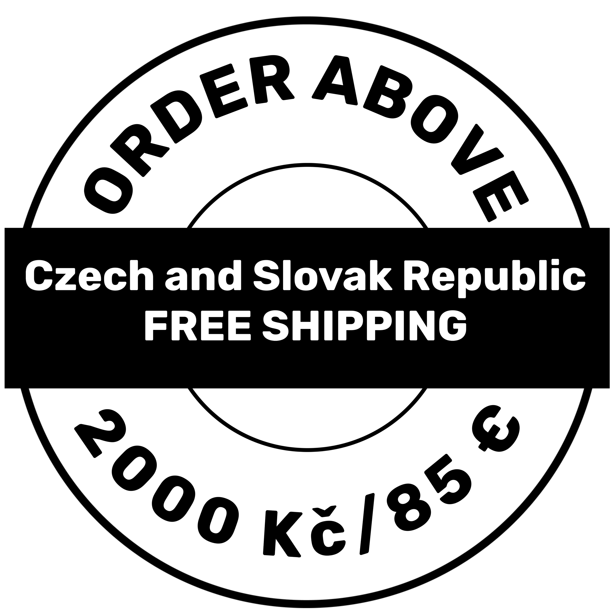 CZECH AND SLOVAK REPUBLIC FREE SHIPPING FOR ORDER ABOVE 2000 KČ/85 EUR