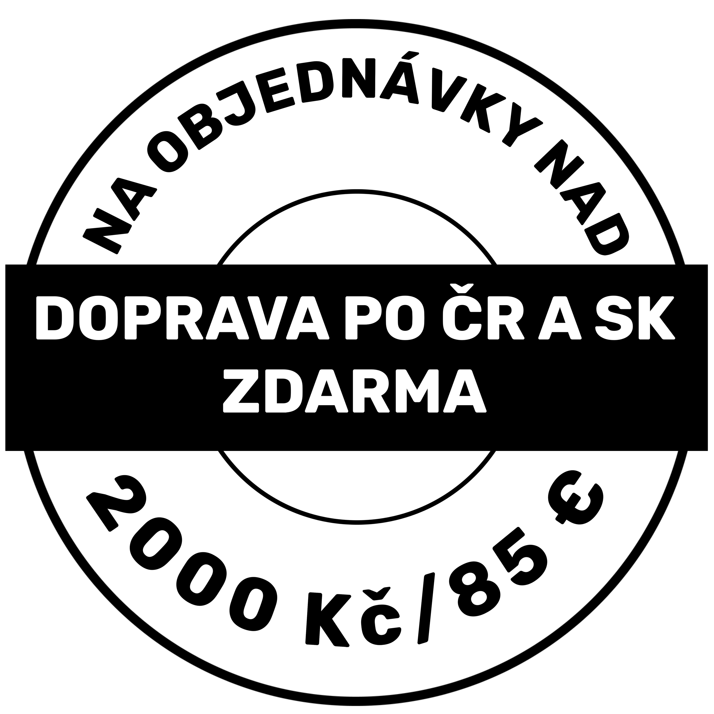 DOPRAVA PO ČR A SK ZDARMA NA OBJEDNÁVKY NAD 2000 KČ/85 EUR