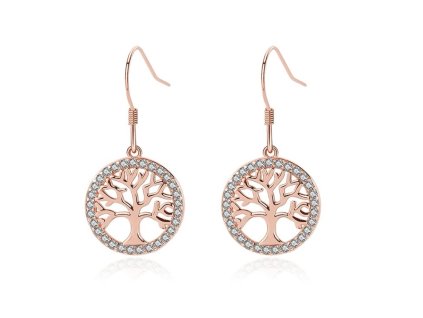 BIONICBAND® Ohrringe „Baum“ Infinity, rosé, limitierte Edition, Silber Ag 925/1000