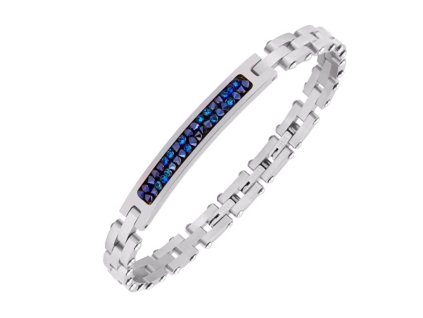 BIONICBAND® Edelstahlarmband Platte mit Steinchen Infinity