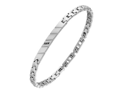 BIONICBAND® Edelstahlarmband Schwarz Zirkon No Fear