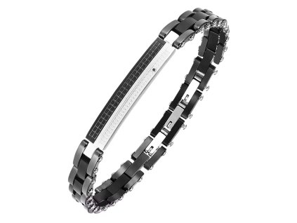 BIONICBAND® stainless steel bracelet with black and white ceramic Master