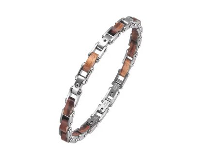 BIONICBAND® Edelstahlarmband mit Holz Infinity