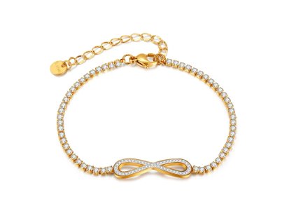 BIONICBAND® Edelstahlarmband Steinchen Unendlichkeit Infinity