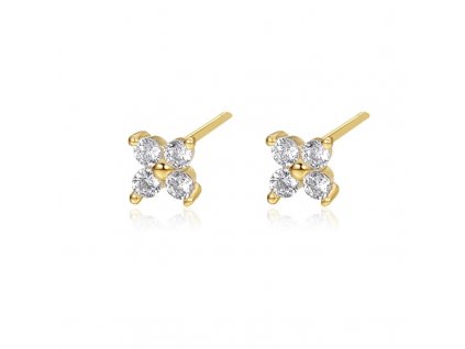 BIONICBAND® Ohrringe Blatt Joy of life Goldfarbe Ag 925/1000