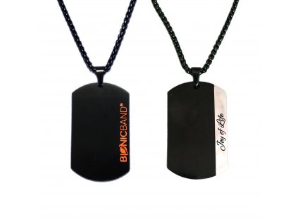 BIONICBAND® men's necklace Joy of Life: 1 black chain and 1 double-sided pendant