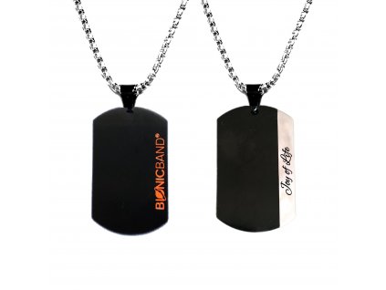 BIONICBAND® Herren-Halskette Joy of Life: silberfarbene Kette und beidseitiger Anhänger