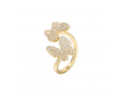 BIONICBAND® prstýnek motýlek s kamínky Infinity zlatá barva