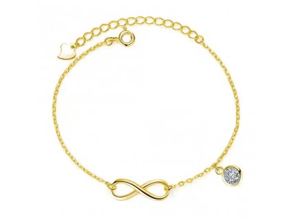 BIONICBAND® Unendlichkeit Armband Infinity Goldfarbig, Ag 925/1000