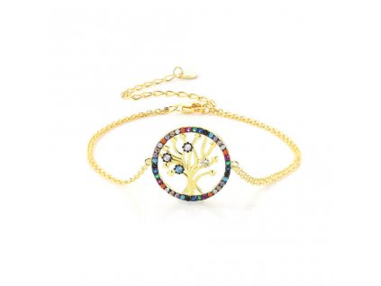 BIONICBAND® Silberarmband Baum Infinity goldfarben Ag 925/1000