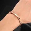 BIONICBAND® stainless steel bracelet with wood and stones Infinity rose gold color