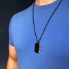 BIONICBAND® men's necklace Master: 1 black chain and 1 double-sided pendant