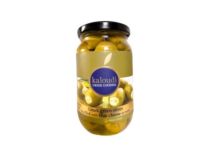 Zelené olivy plněné blue cheese Kaloudi