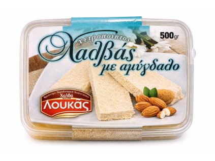 Halva (Chalva) s mandlemi 500 g v plastové uzavíratelné krabičce