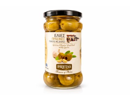 Plněné olivy s česnekem v uzavíratelné sklenici