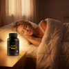 Generated with Kive.ai happy sleeping 37 years old lady in bed nex to glowing