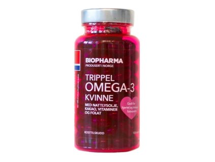Biopharma Trippel Omega 3 mastné kyseliny pre ženy Kakao 120 kapsúl