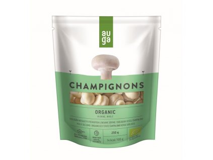 Auga Organic Champignons in brine, bio žampiony ve slaném nálevu, 250 g