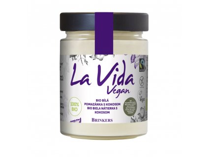 La Vida Vegan White Coconut, bio pomazánka s kousky kokosu, 270 g