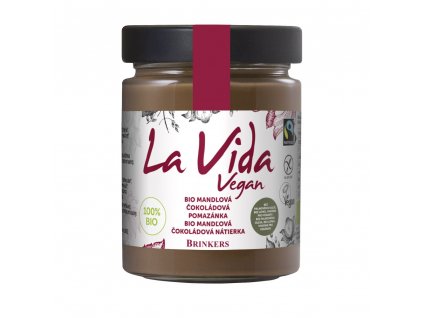 La Vida Vegan Chocolate Almond, bio čoko pomazánka s mandlemi, 270 g