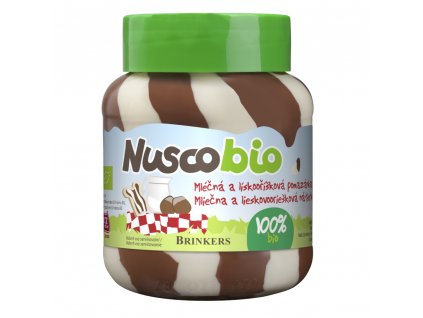 Nuscobio Hazelnut Milk, mléčná a lískooříšková pomazánka