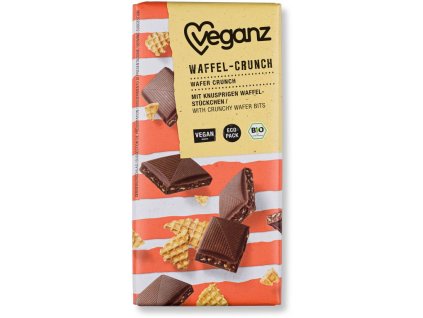 Veganz Bio Čokoláda Křupavé Vafle, 80g