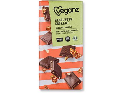 Veganz Bio Čokoláda Lískooříškový Krokant, 80g